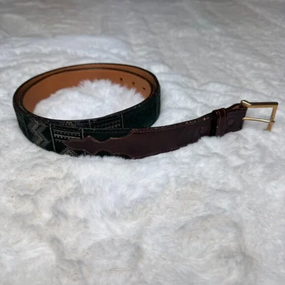 Lucchese Western Cowgirl Southwestern Buckle Belt Vintage Leather Size 36 BLAA37 - Picture 1 of 11